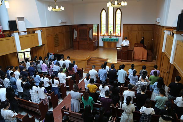 华东神学院举行纪念中国人民抗日战争胜利74周年和平祈祷活动 华东神学院举行纪念中国人民抗日战争胜利74周年和平祈祷活动